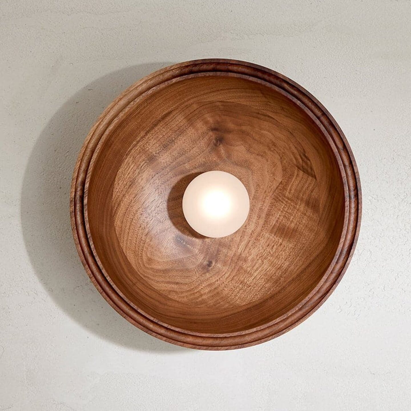 Selene Surface Sconce Large Walnut & White Satin